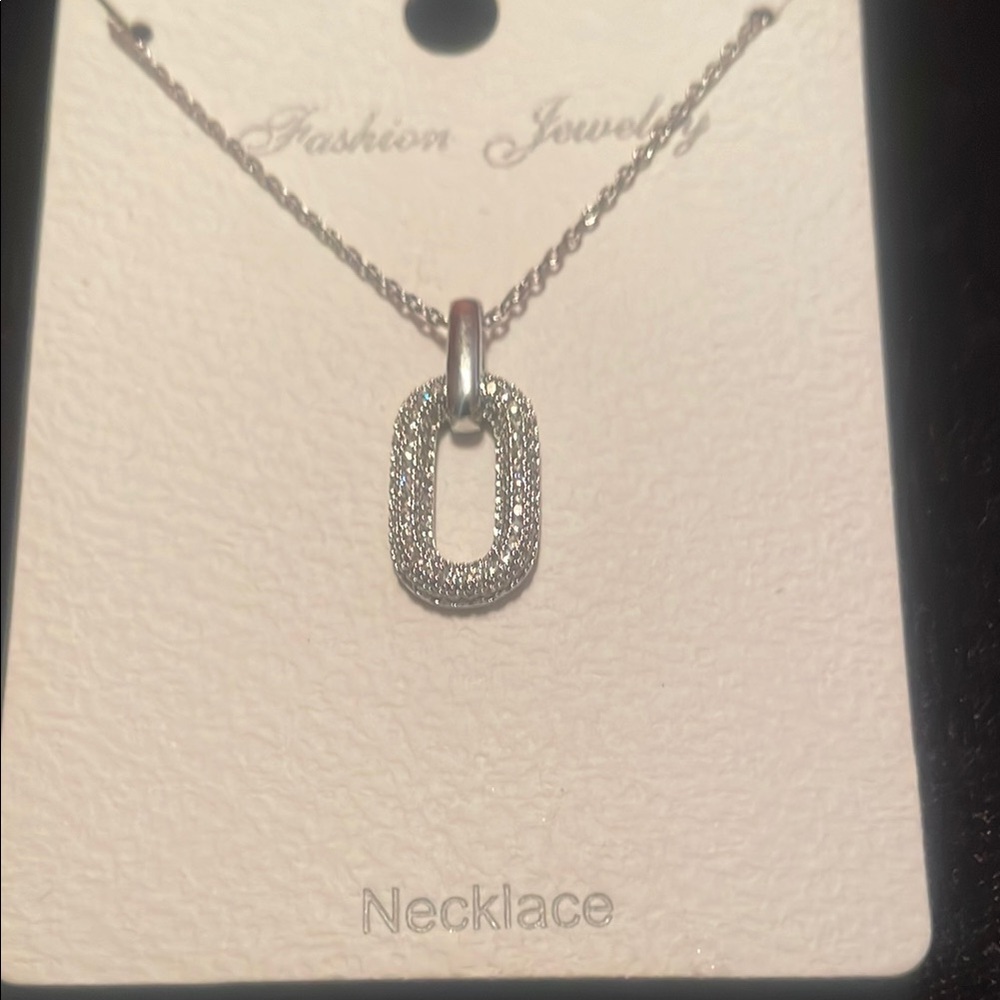 Fashion Jewelry Silver Geometric Crystal Necklace